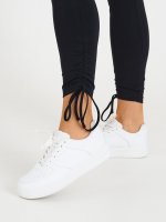 Cotton leggings with lacing