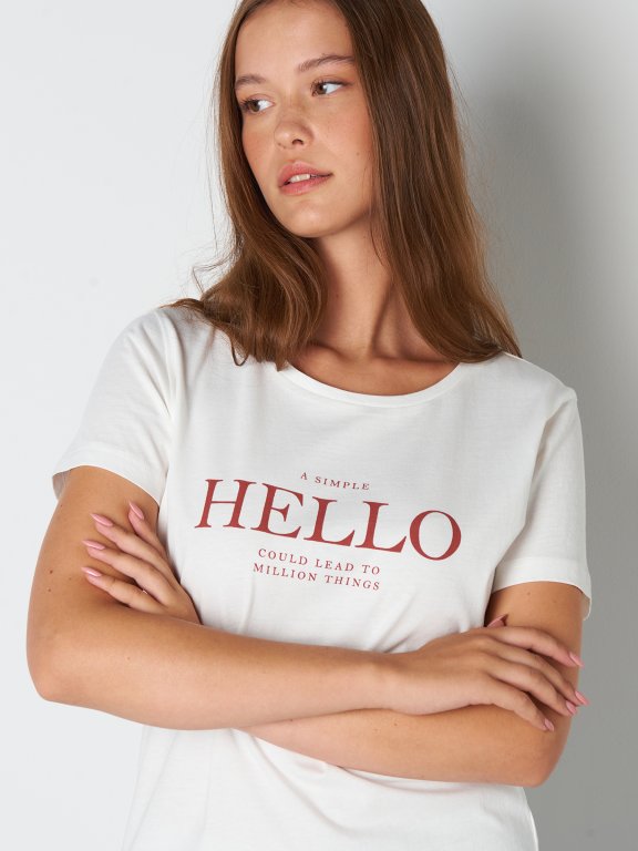 Bawełniana koszulka damska z  napisem