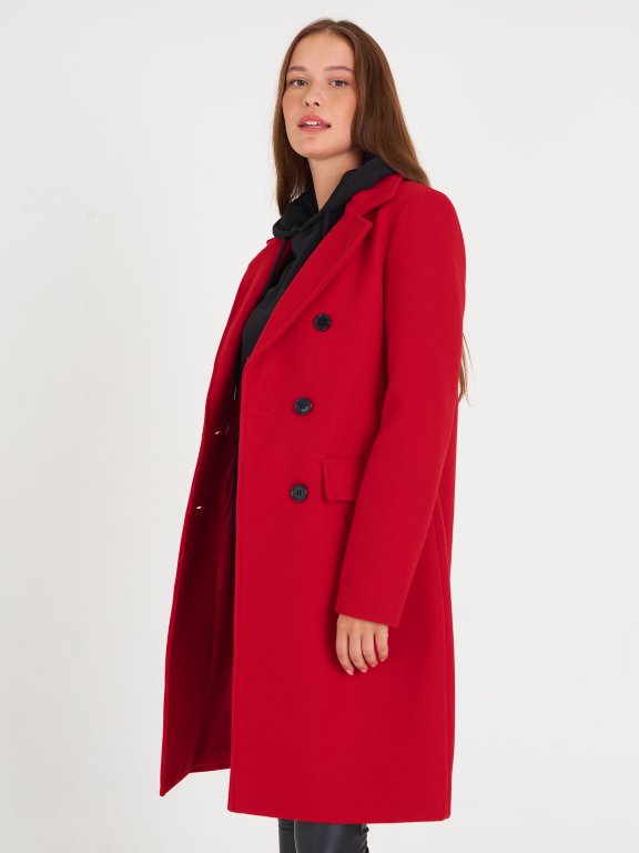 Kabát s dvouřadým zapínáním dámský