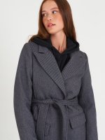 Wool blend robe coat