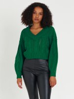 Cable knit cropped pullover