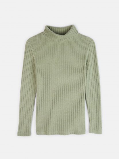 Ribbed roll neck top
