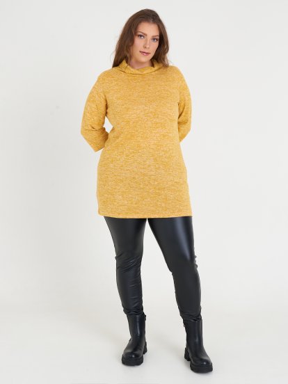 Plus size knitted roll neck dress