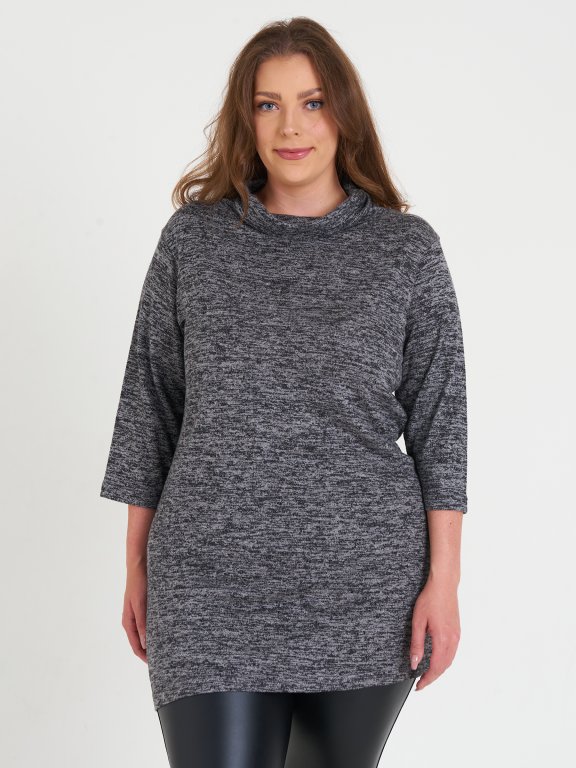 Plus size knitted roll neck dress