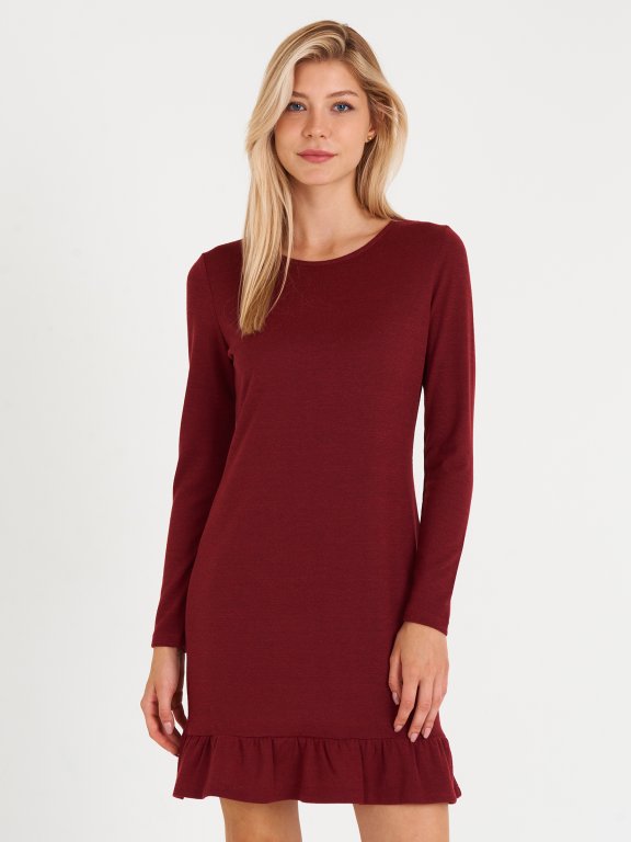 Knitted dress with ruffle