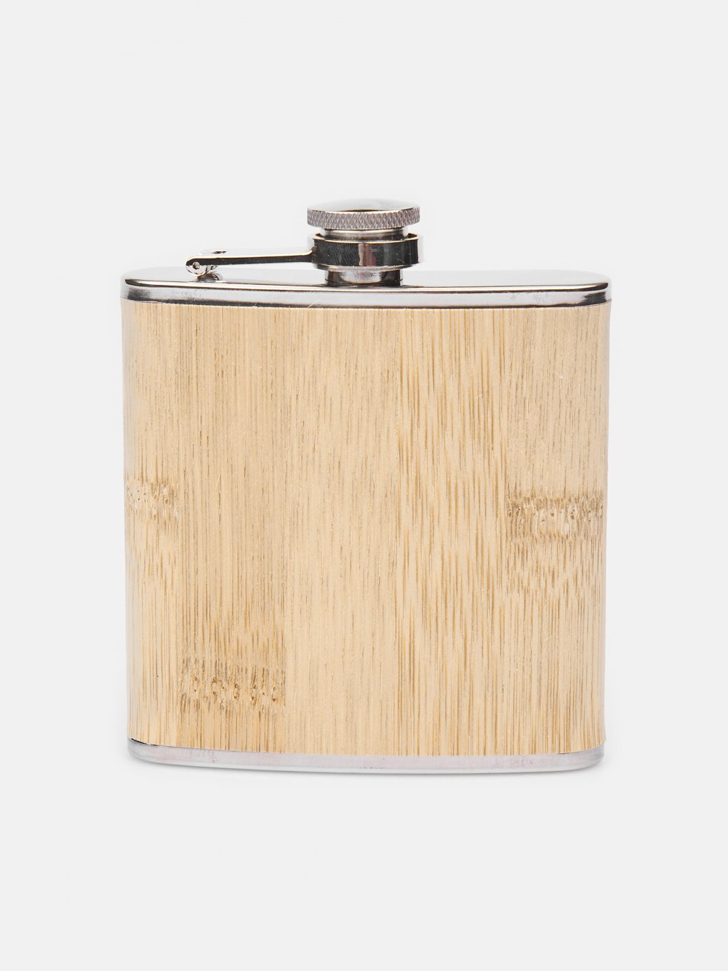 Hip flask with wooden design