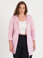 Plus size longline knitted hoodie