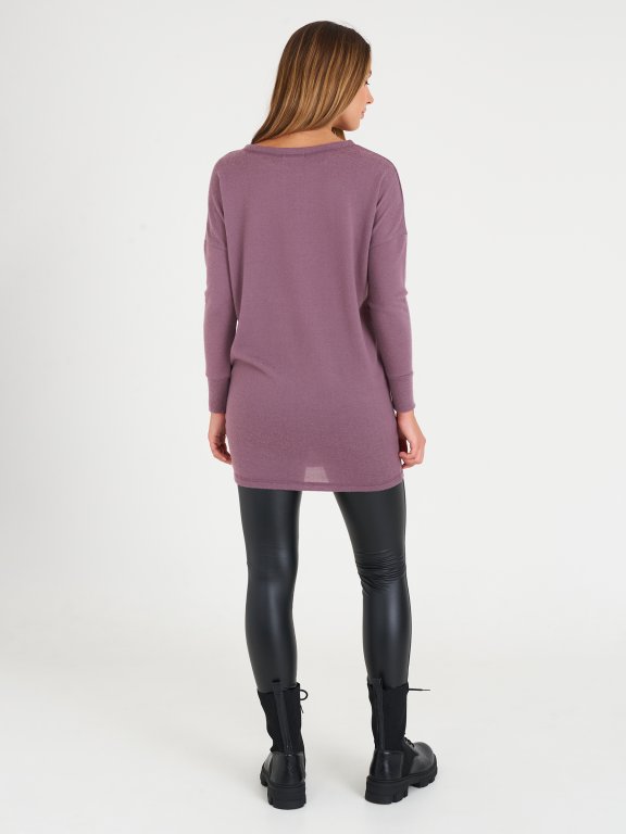 Longline jumper with pockets