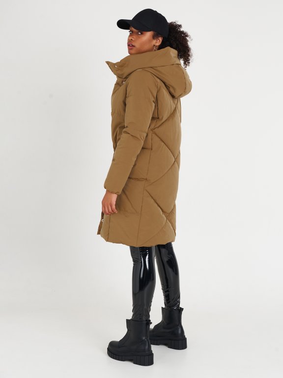 Pikowana przedłużona kurtka zimowa