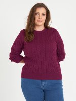 Plus size cable-knit jumper