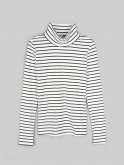 Ribbed striped roll neck top