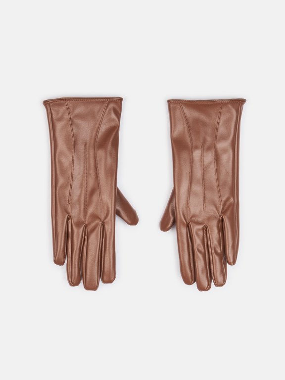 Rękawice z imitacji skóry