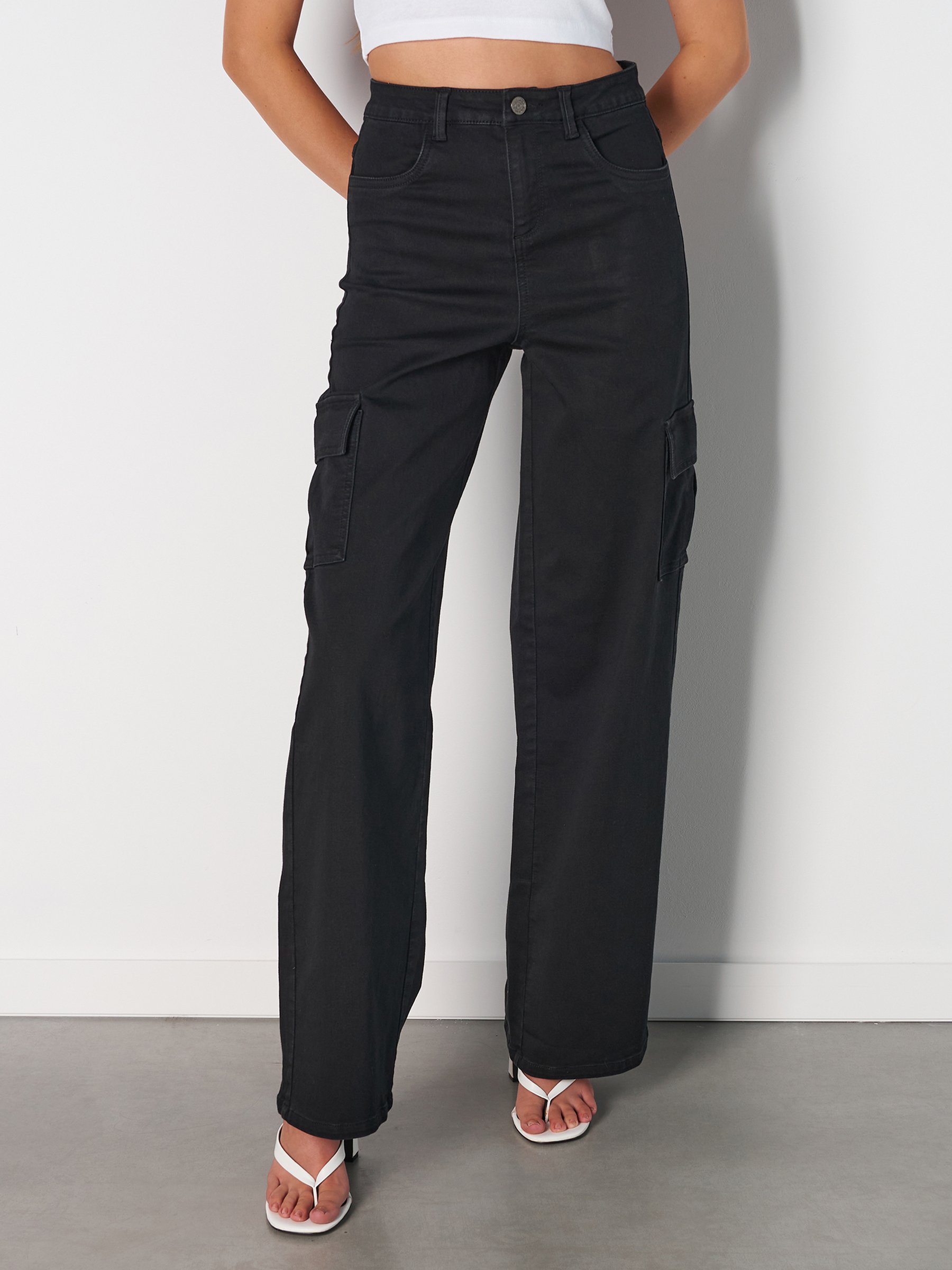 Shop Solid Cargo Pants with Button Closure Online