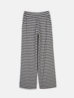 Wide leg houndstooth pants