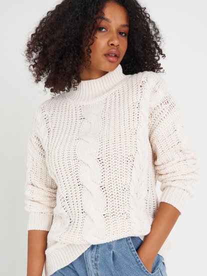 Cable knit sweater