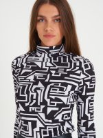 Patterned roll neck t-shirt