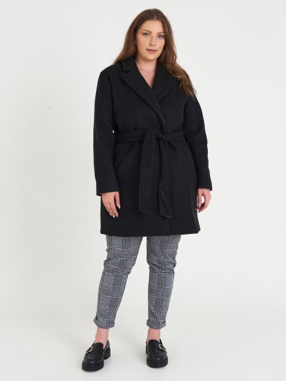 Plus size basic robe coat