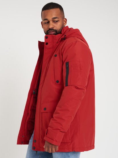 Zimná vatovaná bunda s kapucňou pánska