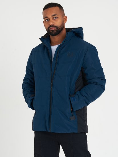 Zimní vatovaná bunda s kapucí pánská