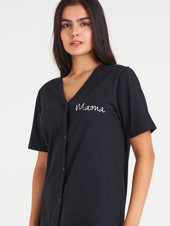 Bavlněná dámská noční košilka na knoflíky