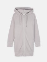 Longline fleece zip-up hoodie