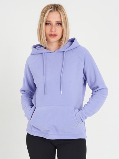 Fleece hoodie with kangaroo pocket