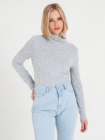 Ribbed roll neck top