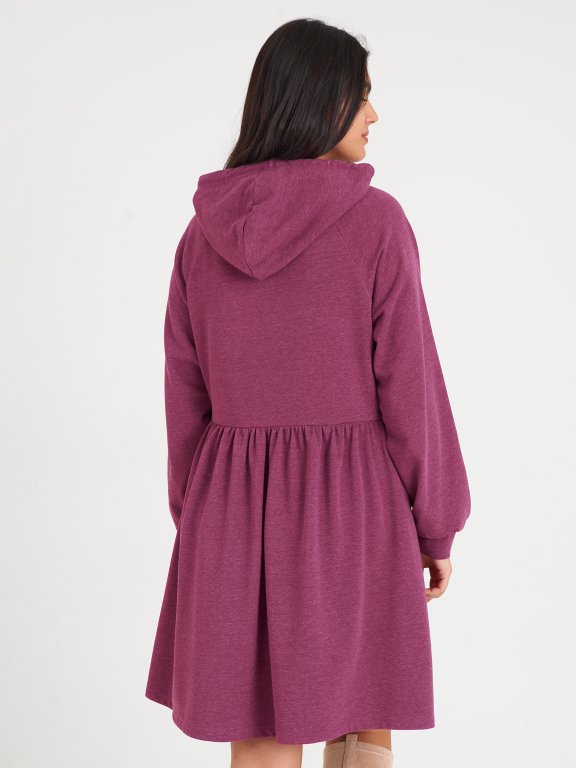 Mikinové dámské šaty s kapucí