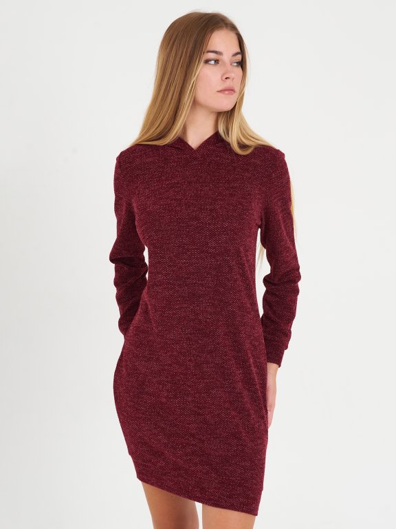Knitted dress with hood