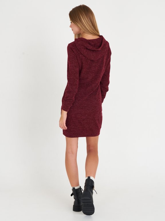 Knitted dress with hood