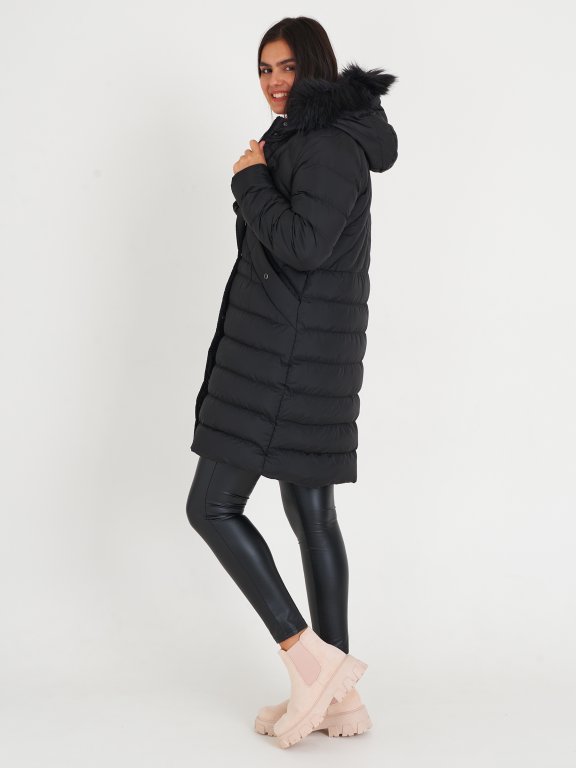 Longline quilted padded jacet