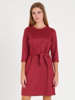 Faux suede dress with sparkle effect