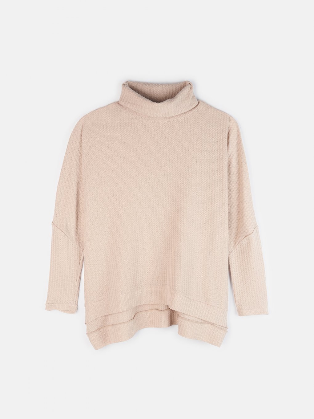 Structured oversized roll neck top