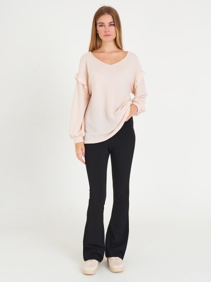 Structured top with ruffle