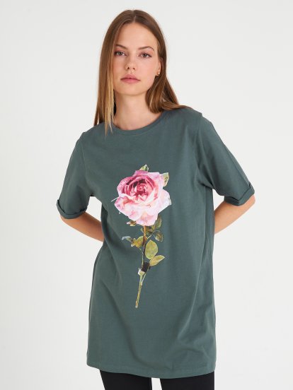 Oversized cotton t-shirt with print