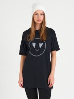 Oversized cotton t-shirt with reflective print