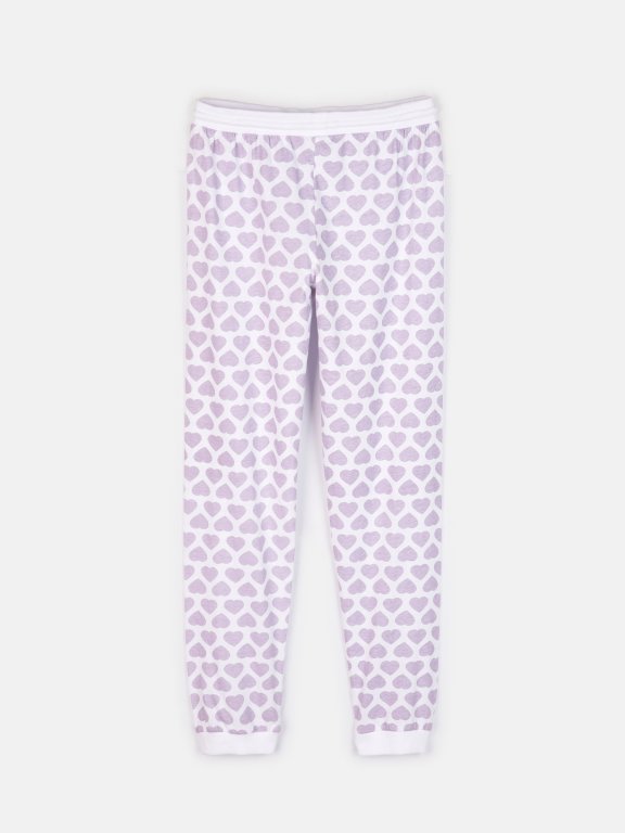 Hearts print cotton pyjama bottoms