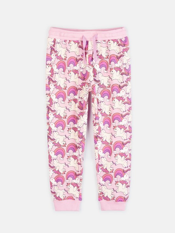 Unicorn print cotton pyjama bottoms