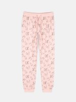 Bavlněné pyžamové kalhoty s potiskem kočky dívčí