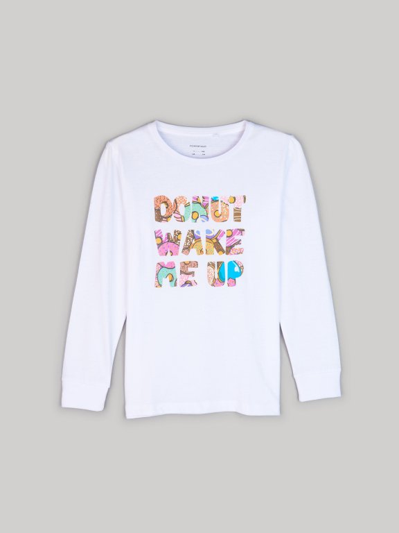Slogan print cotton pyjama t-shirt