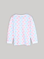 Hearts print cotton pyjama t-shirt