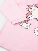 Unicorn print cotton pyjama t-shirt