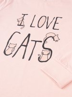 Cotton pyjama t-shirt with cats print