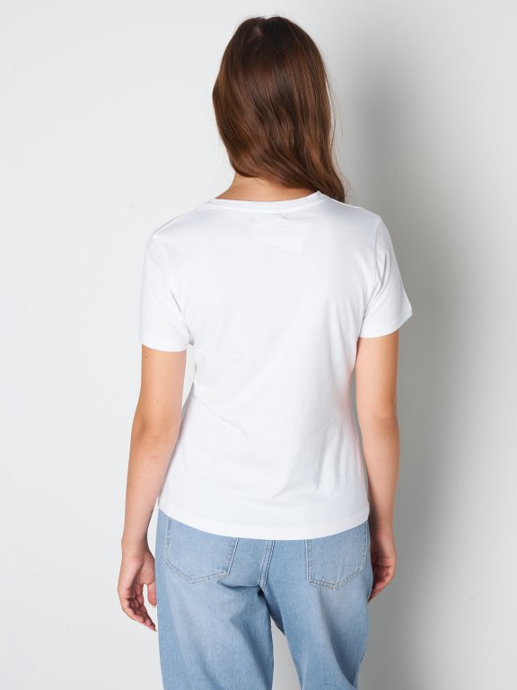 Bavlnené tričko s metalickou potlačou