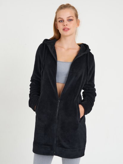 Longline fluffy hoodie