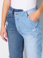 Dvoubarevné dámské džíny mom fit