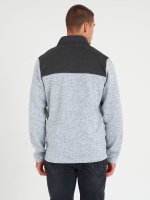 Colour block fleece zip-up sweatshirt