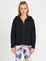 Fleece zip-up hoodie with side pockets