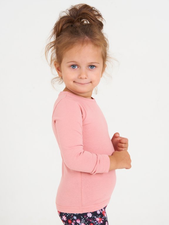 Jednofarebné bavlnené elastické tričko  dievčenské