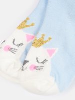 Fine knit tights with cat design